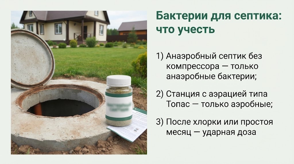 Бактерии для септика: что учесть
