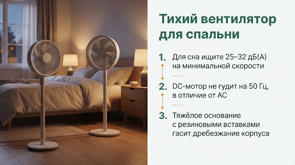 Тихий вентилятор для спальни