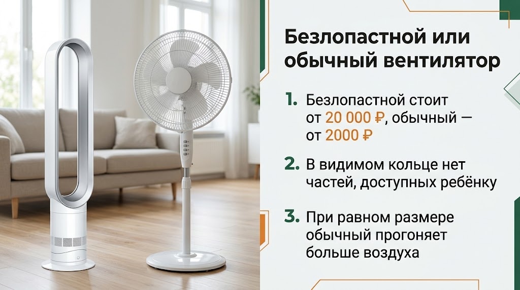 Безлопастной или обычный вентилятор