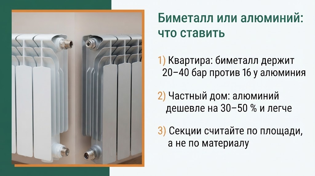 Сравнение биметаллических и алюминиевых радиаторов
