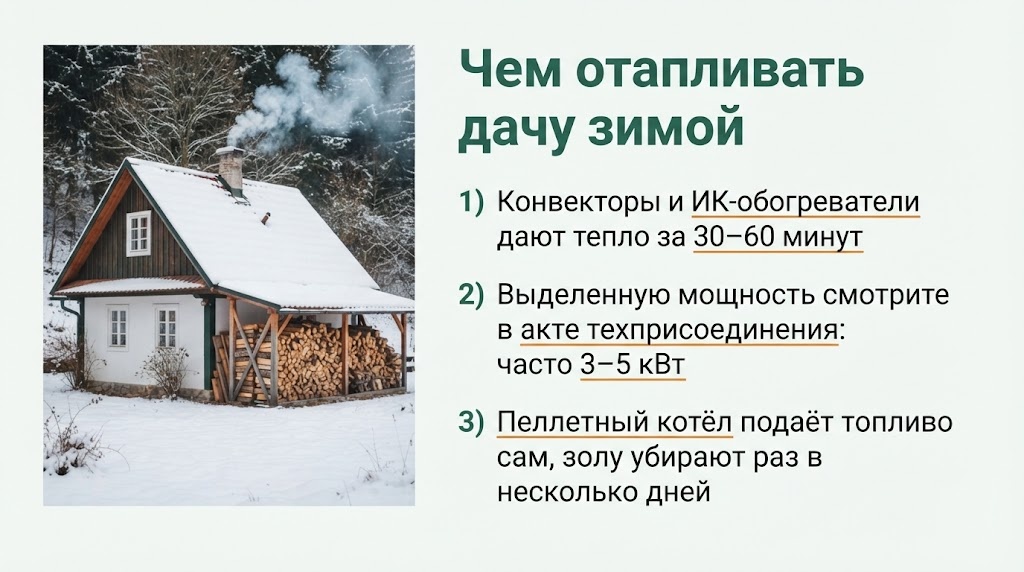 Чем отапливать дачу зимой