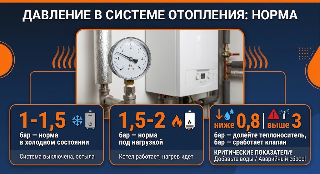 Норма давления в системе отопления