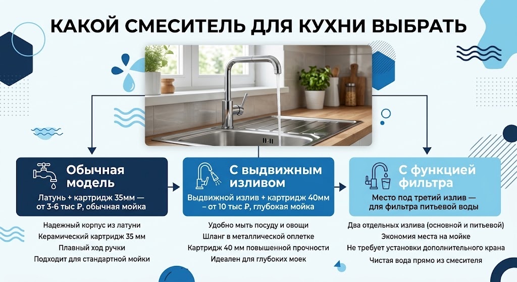 Какой смеситель выбрать для кухни
