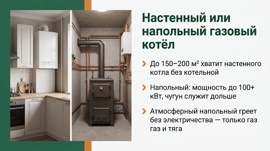 Сравнение настенного и напольного газового котла