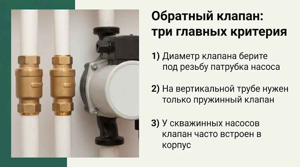 Обратный клапан: три главных критерия