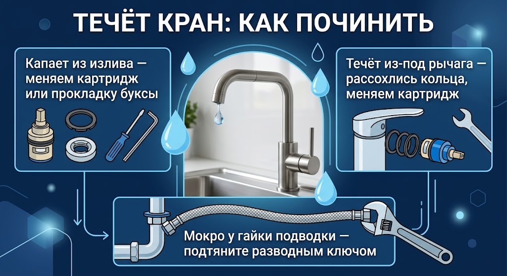 Как починить текущий кран