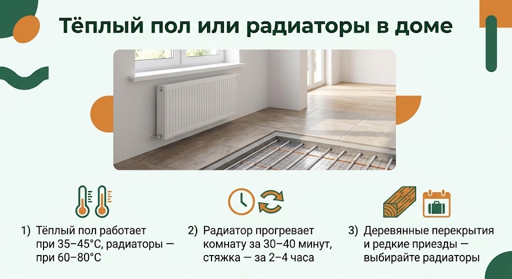 Тёплый пол или радиаторы в доме